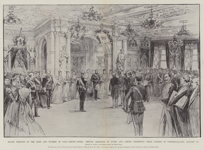 Silver Wedding of the Duke and Duchess of Saxe-Coburg-Gotha, British Residents of Gotha and Coburg Presenting their Address of Congratulation, 23 January by Melton Prior